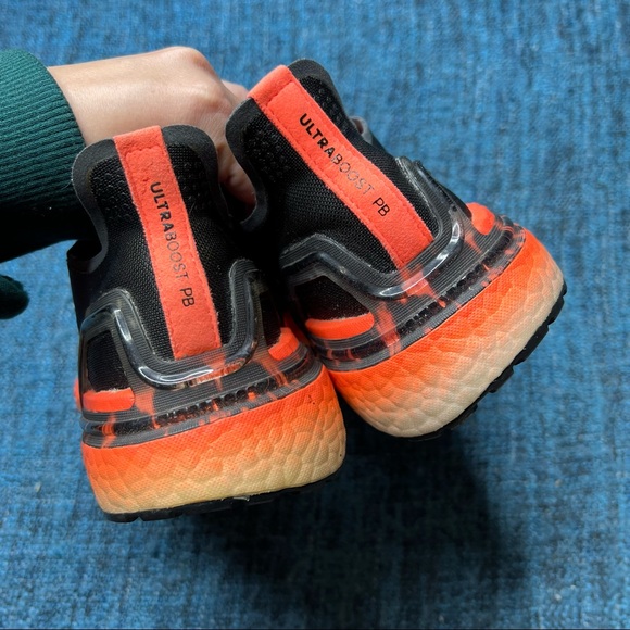 Adidas Ultraboost PB Running Shoes in Core Black Orange - Picture 5 of 7